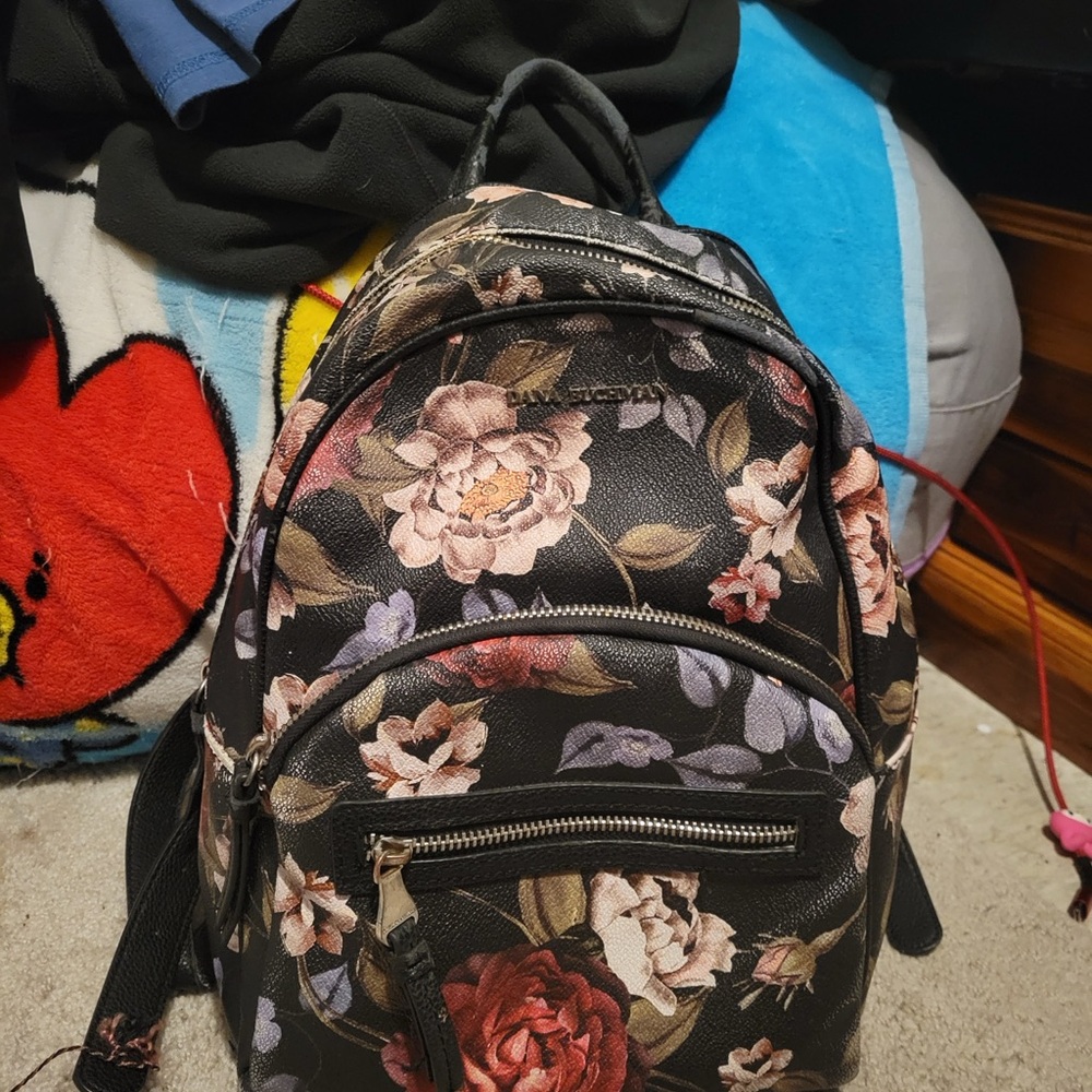 Dana buchman small dark floral backpack